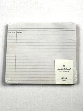 Hearth and Home with Magnolia Lined Notepad "Library Card Log" Style NEW